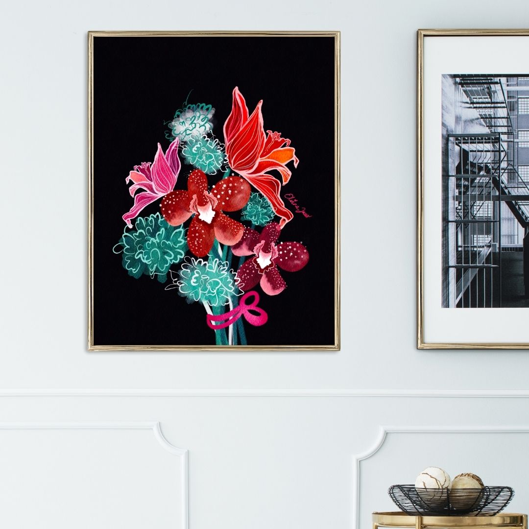 Bouquet No. 1 - Modern Wall Art Print Wall Decor | Giclee Print – Doodle Me  Do
